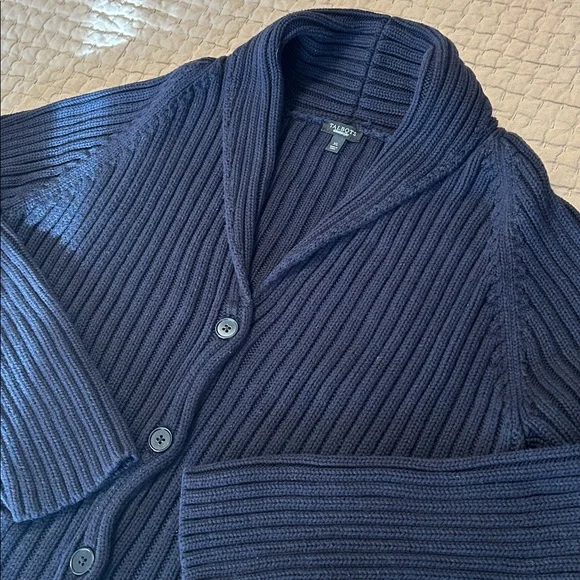 TALBOTS Dark Navy Grandpa Cardigan - Picture 2 of 7